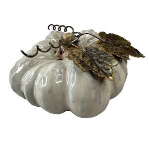 Designspirations 2004 Decorative Harvest Fall Pumpkin‎ Ceramic Metal